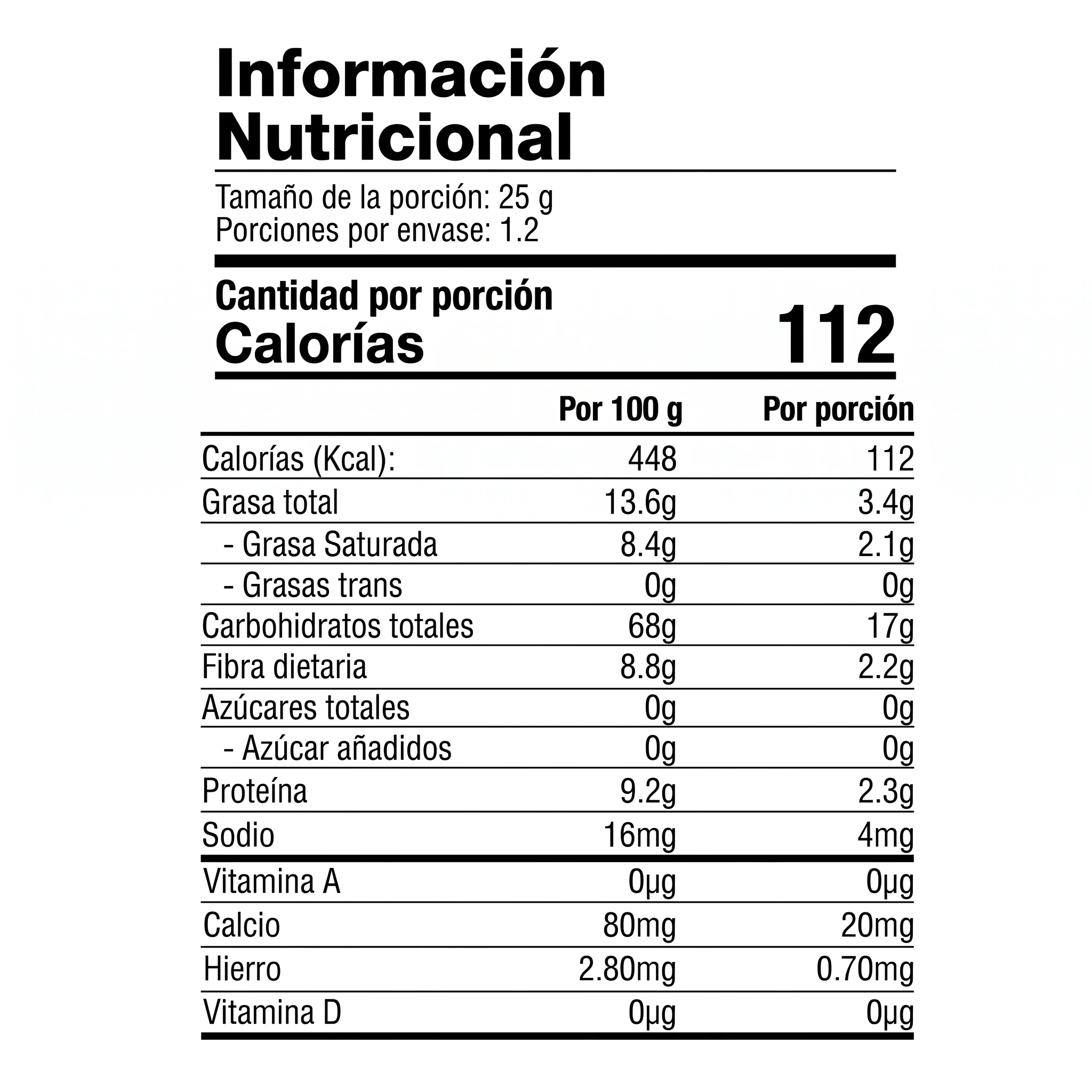 ES Chocolate Blanco Moca Información Nutricional
